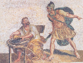 Mosaïque retrouvée à Pompéi.